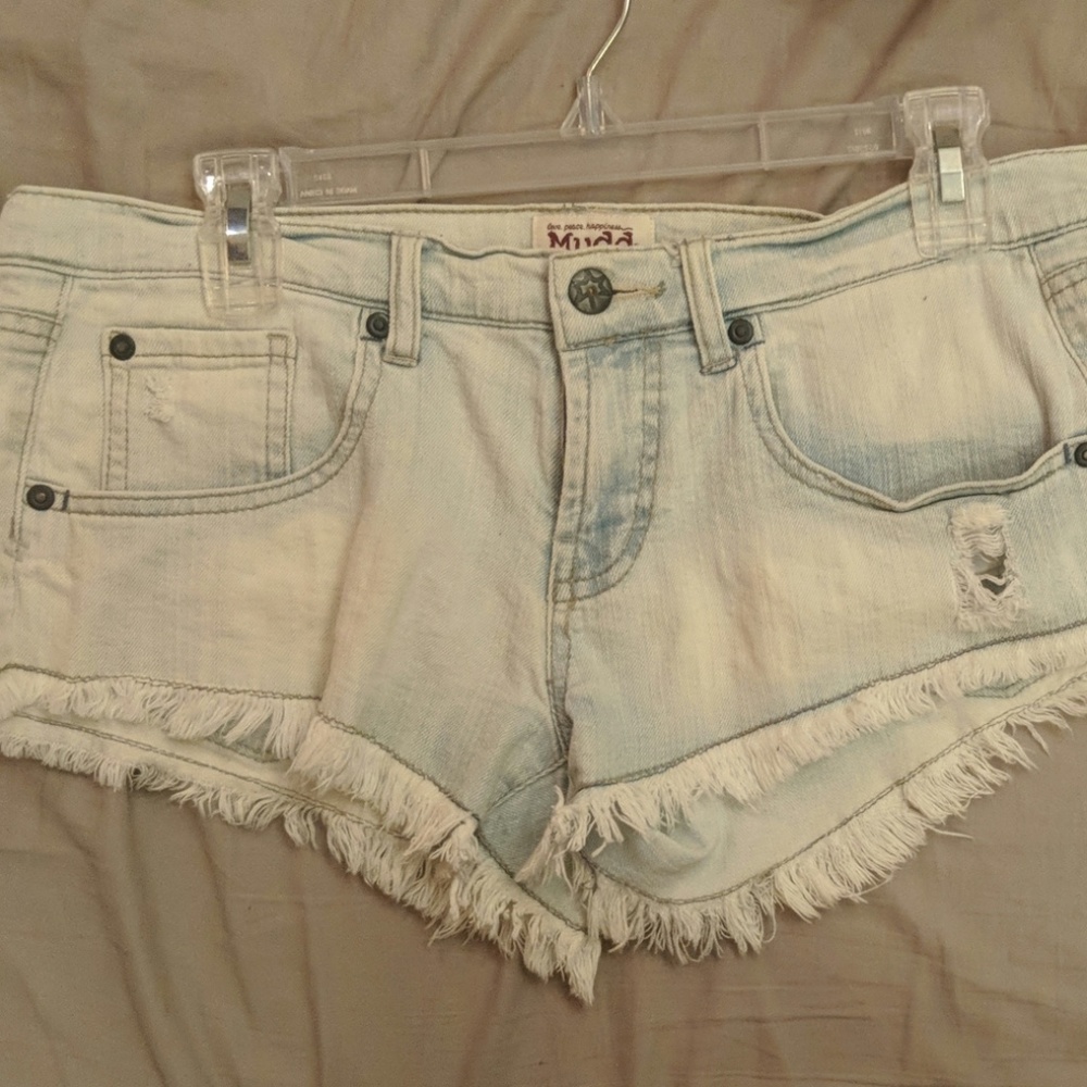 Mudd white distressed Jean shorts